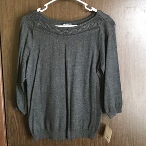 Gray 3/4 length sweater